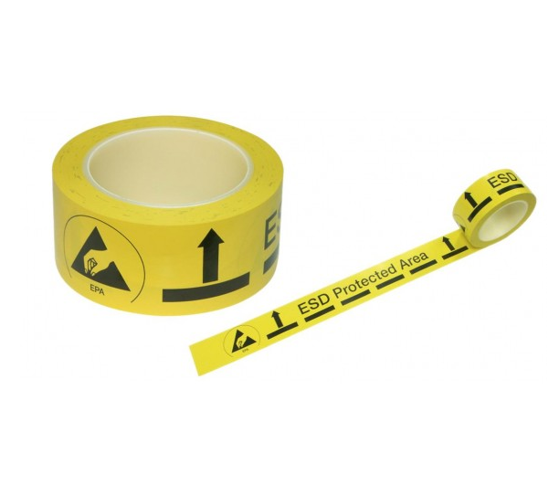 YELLOW FLOOR ADHESIVE TAPE “ESD PROTECTED AREA” SP-TAP-03-2